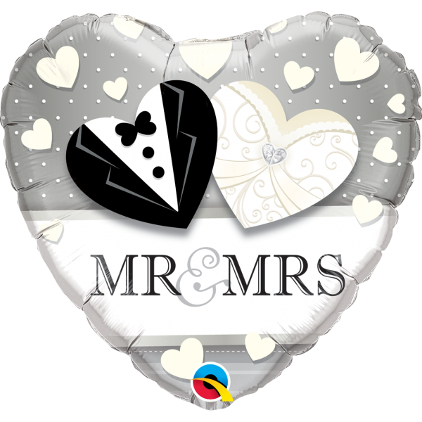 Μπαλόνι Foil 18" Mr & Mrs Wedding 46εκ
