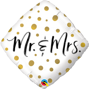 Μπαλόνι Foil 18" Mr. & Mrs. Gold Dots 46εκ.