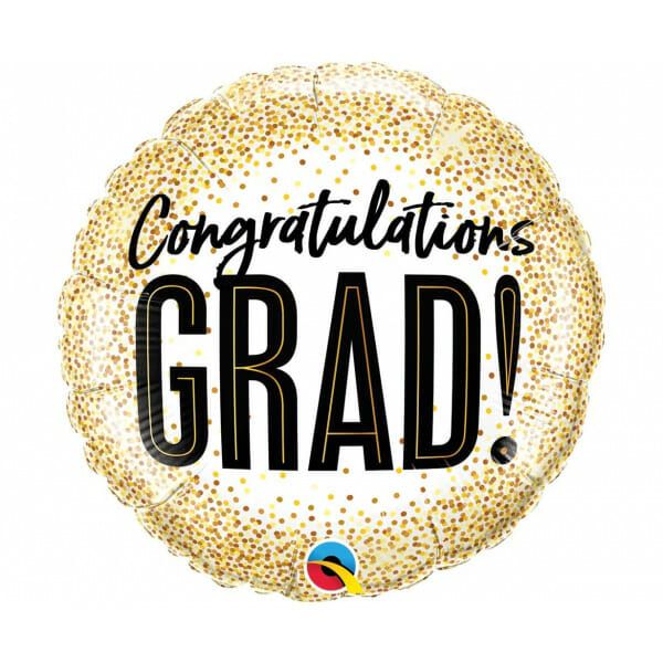Μπαλόνι Foil 18" Grad Gold Glitter Dots 45 εκ