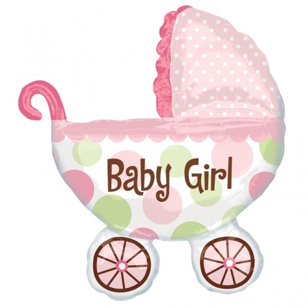 Μπαλόνι Foil Super Shape Baby Buggy Girl 71εκ Χ 79εκ Ύψος