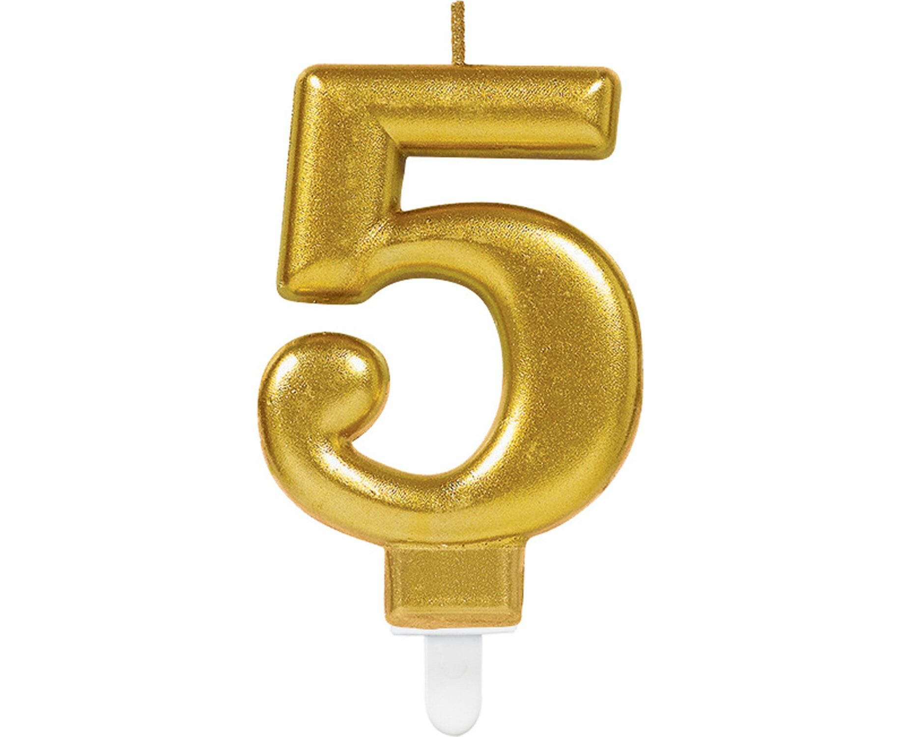 Κερί Χρυσό "5" Sparkling Celebrations Gold 8 εκ ύψος