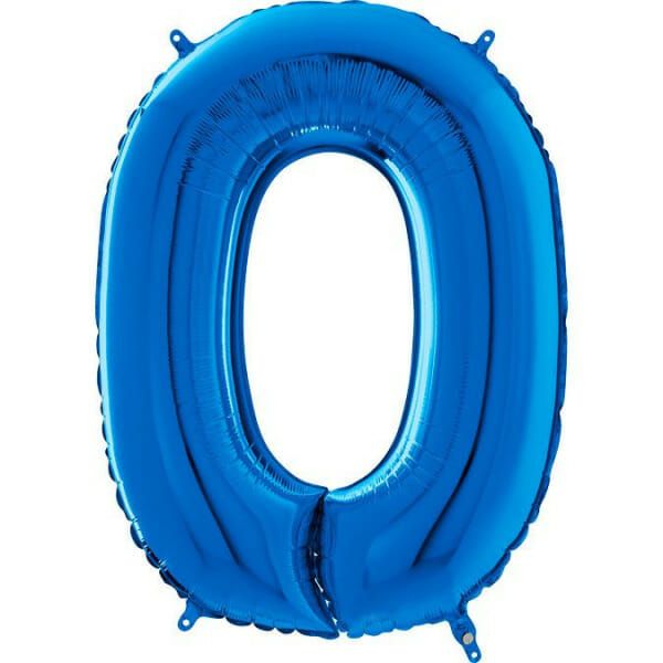 Μπαλόνι Foil Αριθμός "0" Μπλε 90 Εκ. Ύψος