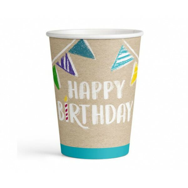 Ποτήρια χάρτινα 250ml My Birthday Party - Συσκ. 8 τεμ