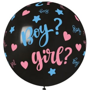 Boy or Girl 36 " Μαύρο με Σιελ & Ροζ σχέδια Boy Or Girl / Genter Reveal