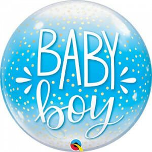 Bubble μονό 22" Baby Boy Blue & Confetti Dots / 56εκ