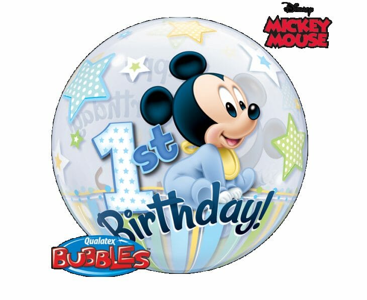 Bubble μονό Mickey 1st Birthday 56 εκ.