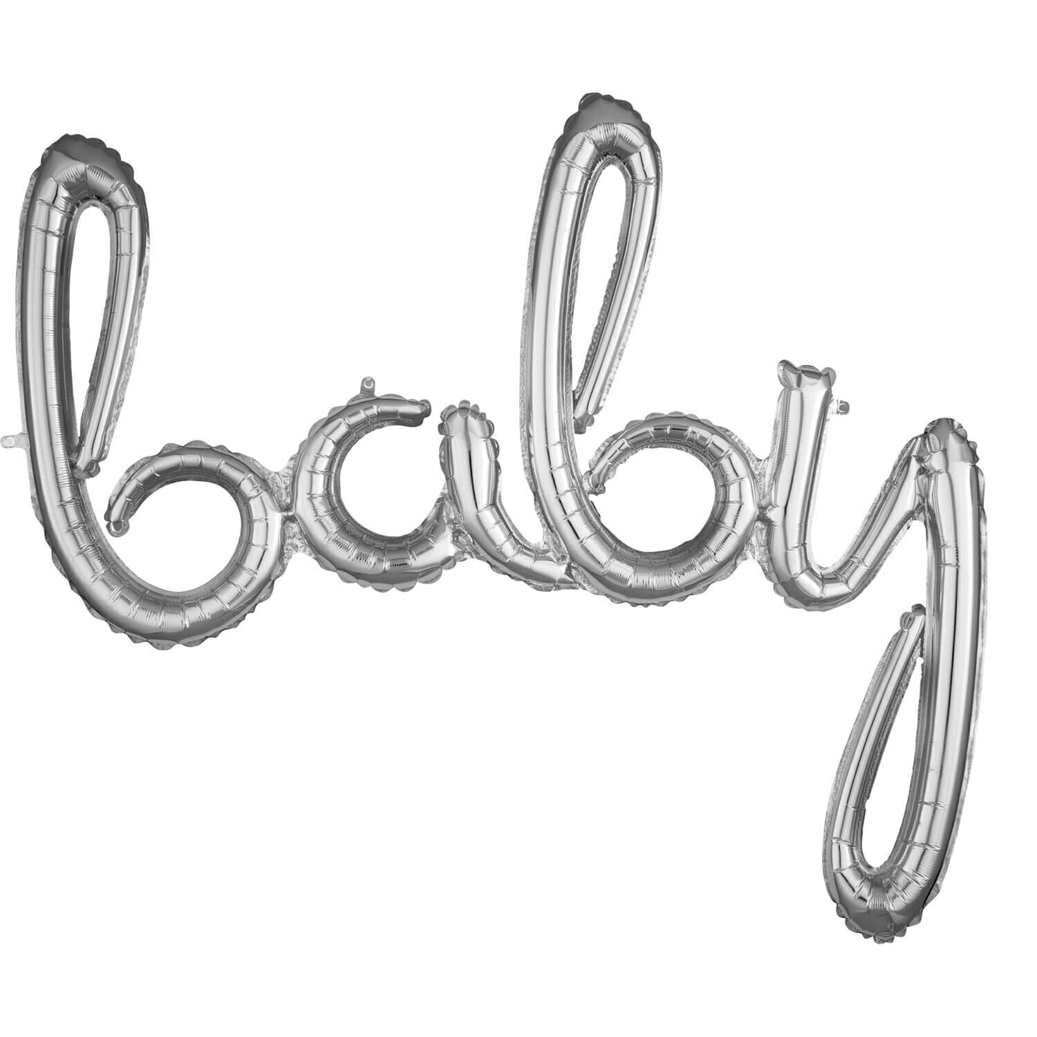 Μπαλόνι Foil Script Phrase `Baby` Ασημί 99 x 83 εκ Silver