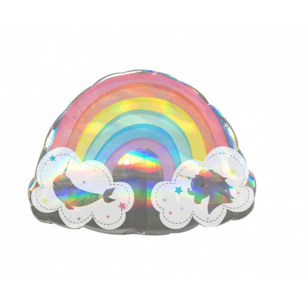 Μπαλόνι Foil Σχήμα Holographic Magical Rainbow- Ουράνιο Τόξο 71 εκ x 50 εκ