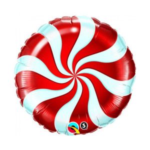 Μπαλόνι Foil Candy Swirl Red 45εκ - Καραμέλα Κόκκινη