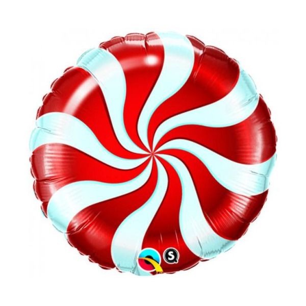 Μπαλόνι Foil Candy Swirl Red 45εκ - Καραμέλα Κόκκινη