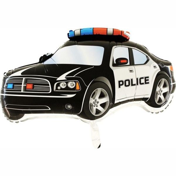 Μπαλόνι foil Police car περιπολικό μαύρο 83 εκ.