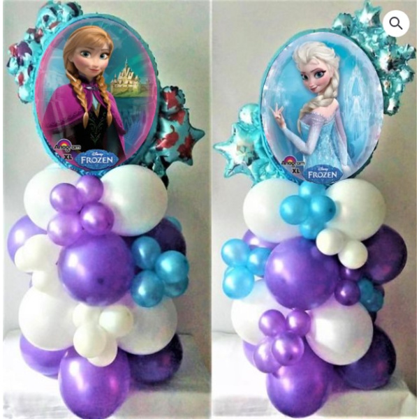 Μπαλονοκατασκευή με ένα μπαλόνι Foil Frozen σε βάση