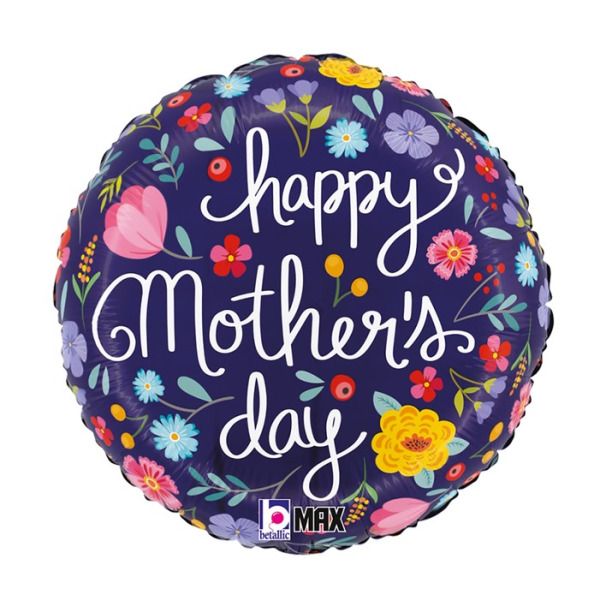 Μπαλόνι Foil 18″ Mother’s Day μπλε φλοράλ