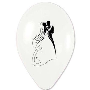Μπαλόνια Latex 12″ τυπωμένο λευκό περλέ Νεόνυμφοι
