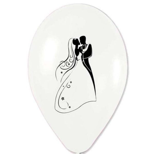 Μπαλόνια Latex 12″ τυπωμένο λευκό περλέ Νεόνυμφοι