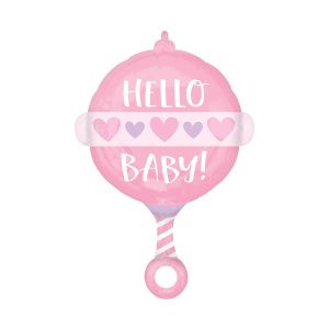 Μπαλόνι Foil  Σχήμα Baby Girl Rattle / 43εκ x 60εκ