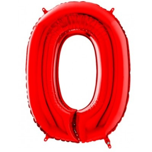 Μπαλόνι Foil Αριθμός "0" Κόκκινο 90 Εκ. Ύψος