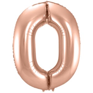 Μπαλόνι Foil Αριθμός "0"  Rose Gold 86 Εκ. Ύψος