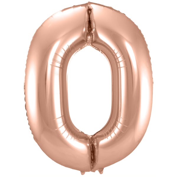 Μπαλόνι Foil Αριθμός "0"  Rose Gold 86 Εκ. Ύψος
