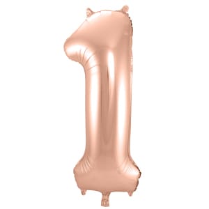 Μπαλόνι Foil Αριθμός "1"  Rose Gold 86 Εκ. Ύψος