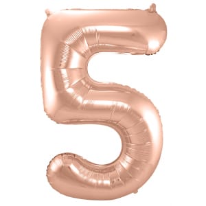 Μπαλόνι Foil Αριθμός "5"  Rose Gold 86 Εκ. Ύψος