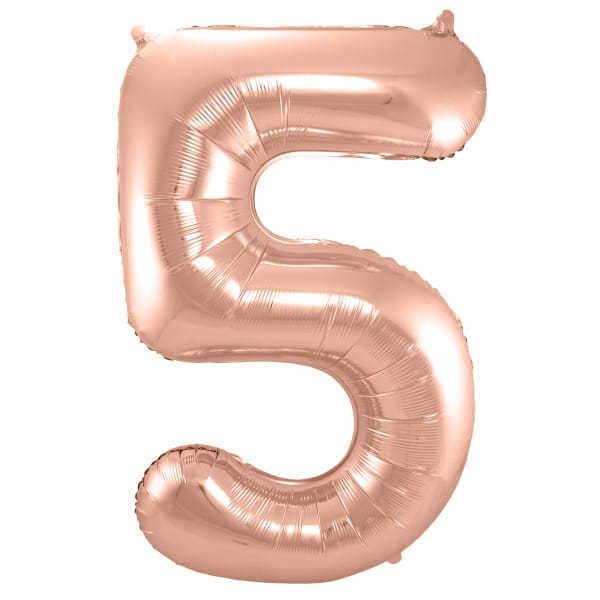Μπαλόνι Foil Αριθμός "5"  Rose Gold 86 Εκ. Ύψος
