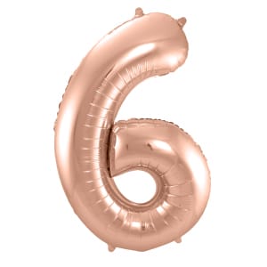 Μπαλόνι Foil Αριθμός "6"  Rose Gold 86 Εκ. Ύψος
