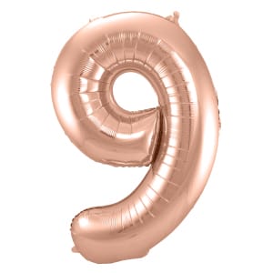 Μπαλόνι Foil Αριθμός "9"  Rose Gold 86 Εκ. Ύψος