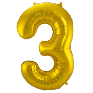 Μπαλόνι Foil Αριθμός "3"  Χρυσό 86 Εκ. Ύψος