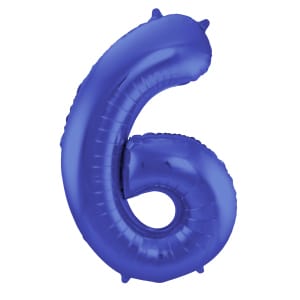 Μπαλόνι Foil Αριθμός "6" Μπλε 86 Εκ. Ύψος