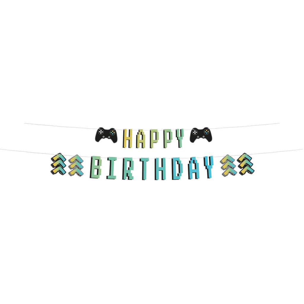 Letter Banner Happy Birthday "Level Up" (μήκος 1,5μ)