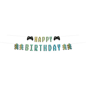 Letter Banner Happy Birthday "Level Up" (μήκος 1,5μ)