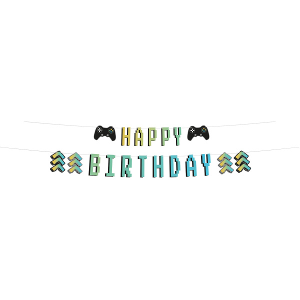 Letter Banner Happy Birthday "Level Up" (μήκος 1,5μ)