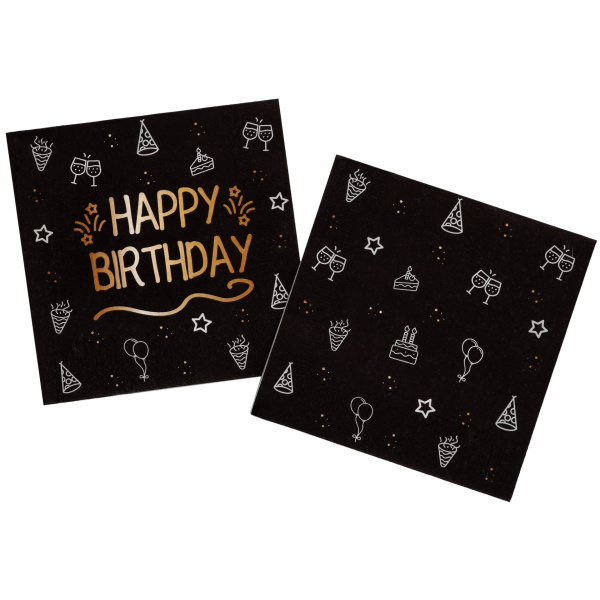 Χαρτοπετσέτες 33 x 33εκ Happy Birthday "Shining Glam" - Συσκ. 16 τεμ - Image 2