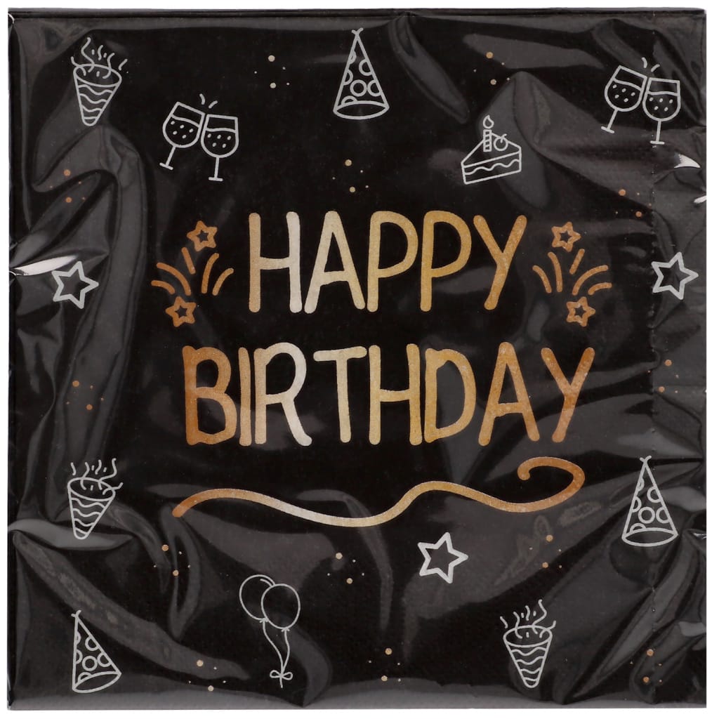 Χαρτοπετσέτες 33 x 33εκ Happy Birthday "Shining Glam" - Συσκ. 16 τεμ