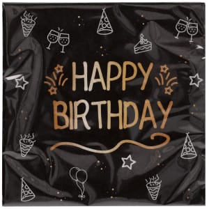Χαρτοπετσέτες 33 x 33εκ Happy Birthday "Shining Glam" - Συσκ. 16 τεμ