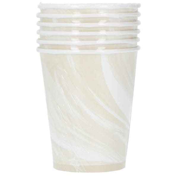 Ποτήρια χάρτινα 250ml "Marble Beige" - Συσκ. 6 τεμ - Image 2