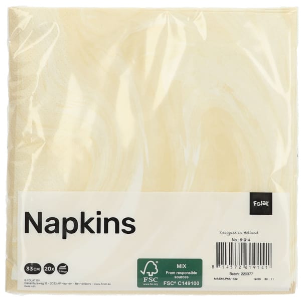 Χαρτοπετσέτες 33 x 33εκ "Marble Beige" - Συσκ. 20 τεμ - Image 2