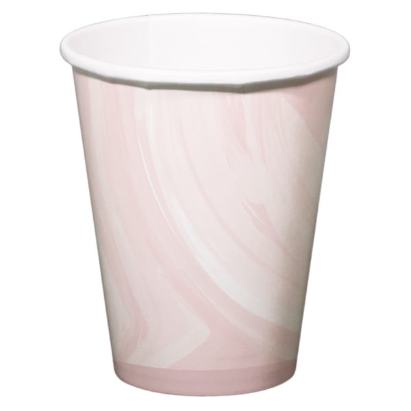 Ποτήρια χάρτινα 250ml "Marble Pink"  - Συσκ. 6 τεμ