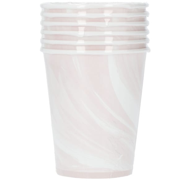 Ποτήρια χάρτινα 250ml "Marble Pink"  - Συσκ. 6 τεμ - Image 2
