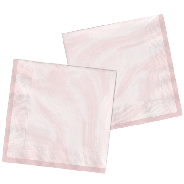 Χαρτοπετσέτες 33 x 33εκ "Marble Pink" - Συσκ. 20 τεμ