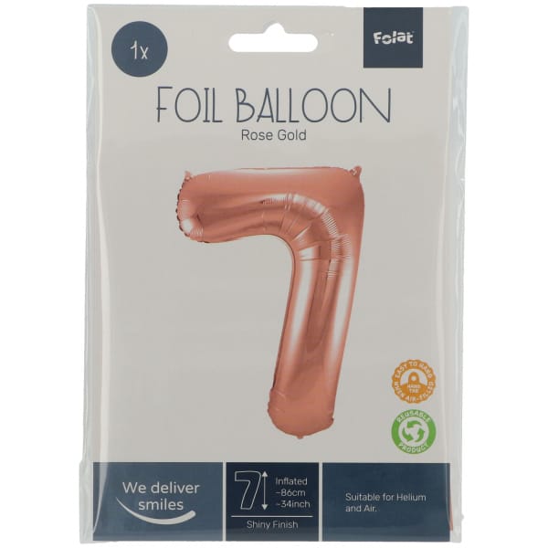 Μπαλόνι Foil Αριθμός "7"  Rose Gold 86 Εκ. Ύψος - Image 2