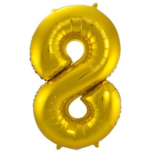 Μπαλόνι Foil Αριθμός "8"  Χρυσό 86 Εκ. Ύψος