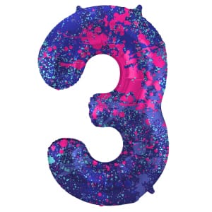 Μπαλόνι Foil Αριθμός "3" Paint Splash 86 Εκ. Ύψος