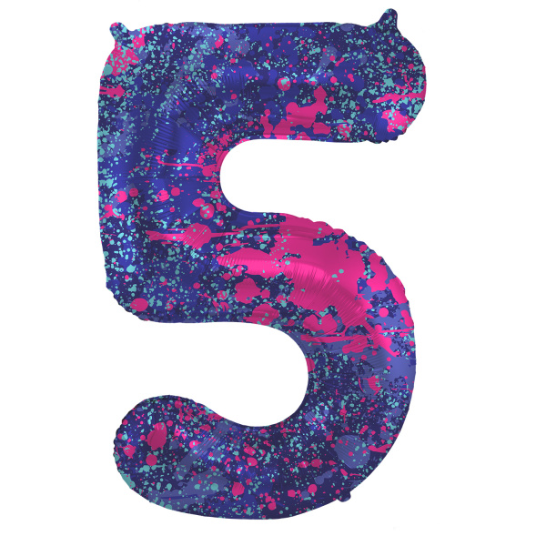 Μπαλόνι Foil Αριθμός "5" Paint Splash 86 Εκ. Ύψος