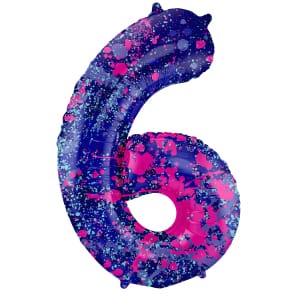 Μπαλόνι Foil Αριθμός "6" Paint Splash 86 Εκ. Ύψος