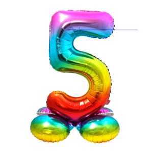 Μπαλόνι Foil με βάση Αριθμός "5" Rainbow 72 Εκ. Ύψος με αέρα
