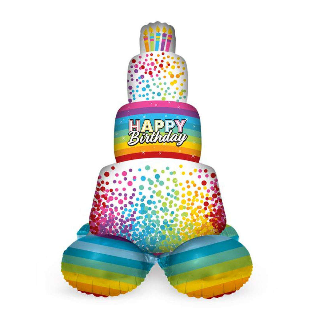 Μπαλόνι Foil με βάση Rainbow Cake Base 72 Εκ. Ύψος με αέρα