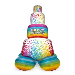 Μπαλόνι Foil με βάση Rainbow Cake Base 72 Εκ. Ύψος με αέρα