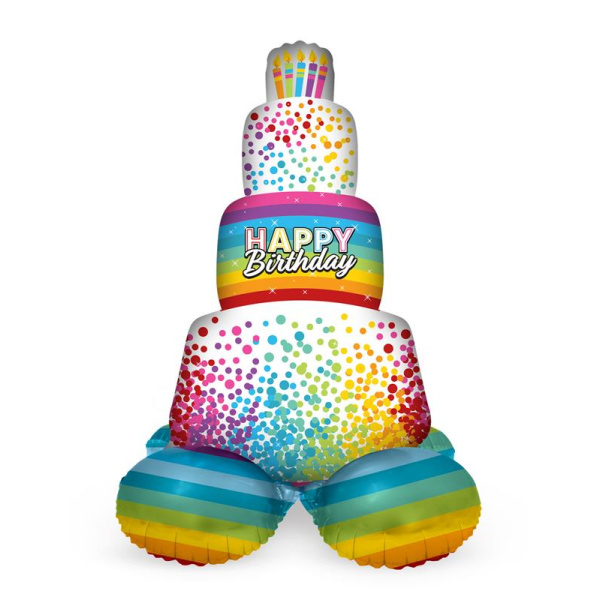 Μπαλόνι Foil με βάση Rainbow Cake Base 72 Εκ. Ύψος με αέρα
